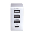 JENSEN 4-Port USB and Type-C Wall Charger, White