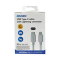 JENSEN USB-C to Lightning Cable, 6 ft, White