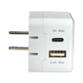 JENSEN USB/Type C Wall Charger, White