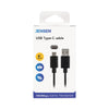 JENSEN USB-A to USB-C Cable, 6 ft, Black