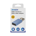JENSEN USB-C Female to USB-A Male Adapter, Blue