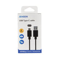 JENSEN USB-A to USB-C Cable, 3 ft, Black