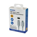 JENSEN USB-C to Lightning Cable, 6 ft, White