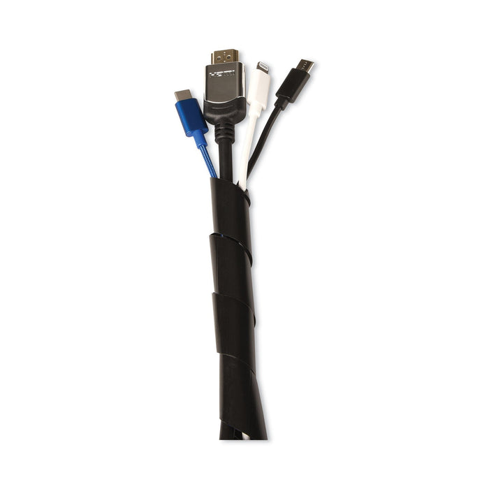RCA Cable Management Spiral Wrap, 0.5" x 78", Black