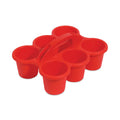 deflecto Little Artist Antimicrobial Six-Cup Caddy, Red