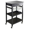 Winsome Julia Granite Top Kitchen Cart Wood/Black - Winsome by Vanessa Jane