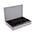 CONTROLTEK Heavy Duty Low Profile Cash Box, 6 Compartments, 11.5 x 8.2 x 2.2, Gray