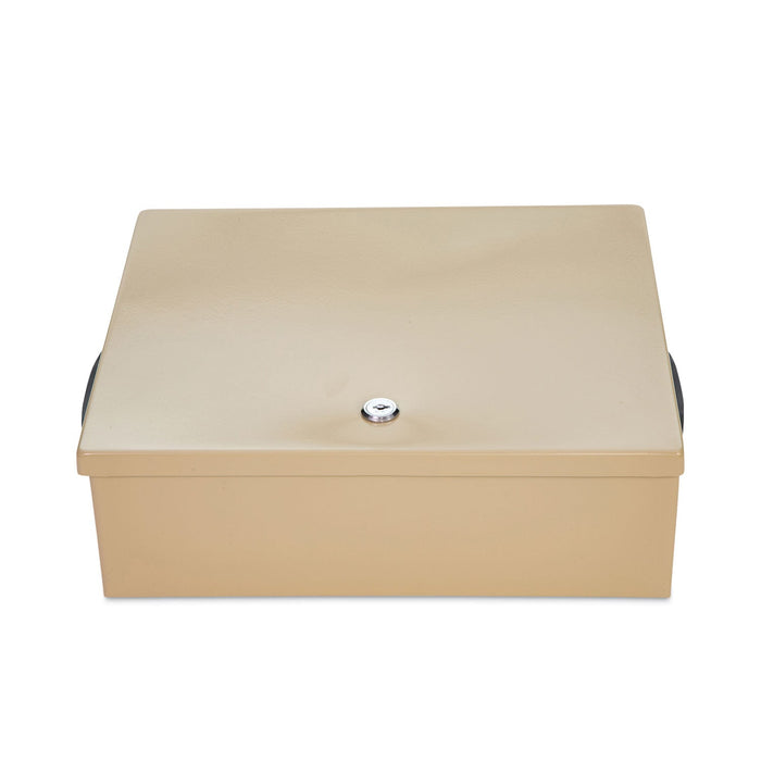 CONTROLTEK Jumbo Locking Cash Box, 1 Compartment, 14.38 x 11 x 4.13, Sand