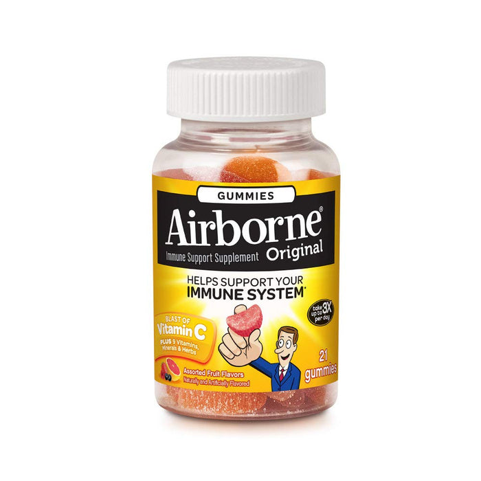 Airborne Immune Support Gummies, Vitamin C & Zinc, Assorted Fruit - 21 Count by Pasteur Pharmacy