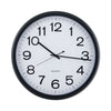 Universal Round Wall Clock, 13.5" Overall Diameter, Black Case, 1 AA (sold separately)
