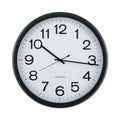 Universal Round Wall Clock, 13.5" Overall Diameter, Black Case, 1 AA (sold separately)