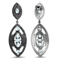 8.80 Carat Genuine Blue Topaz and Black Spinel .925 Sterling Silver Earrings by Bids.com