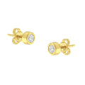 10K White Gold 1/4 Cttw Round Brilliant-Cut Near Colorless Diamond Bezel-Set Stud Earrings (H-I Color, I1-I2 Clarity) by Bids.com