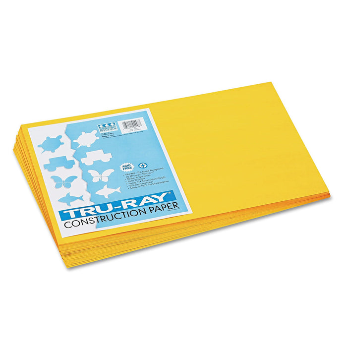 Pacon Tru-Ray Construction Paper, 76 lb Text Weight, 12 x 18, Gold, 50/Pack