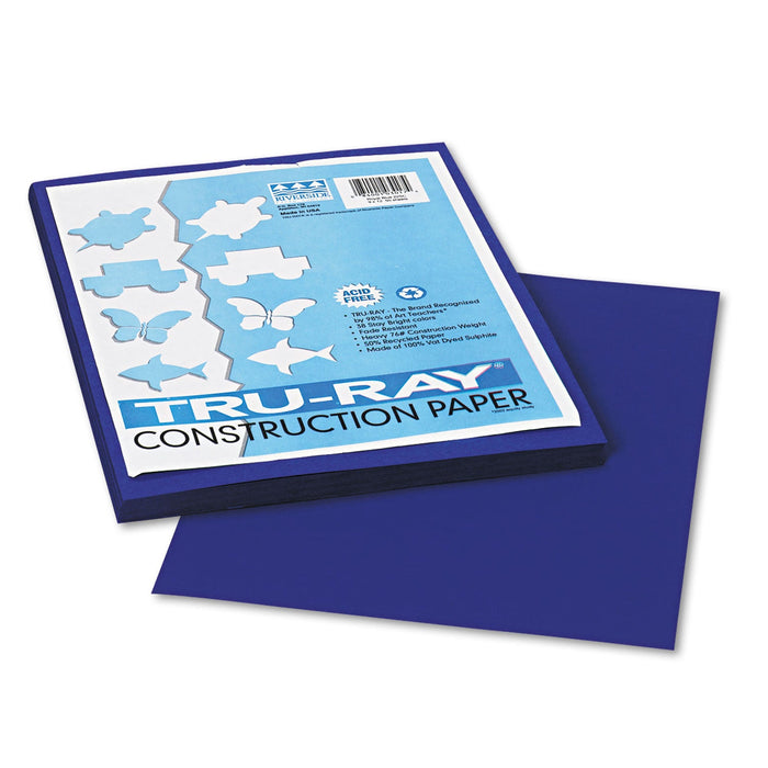 Pacon Tru-Ray Construction Paper, 76 lb Text Weight, 9 x 12, Royal Blue, 50/Pack