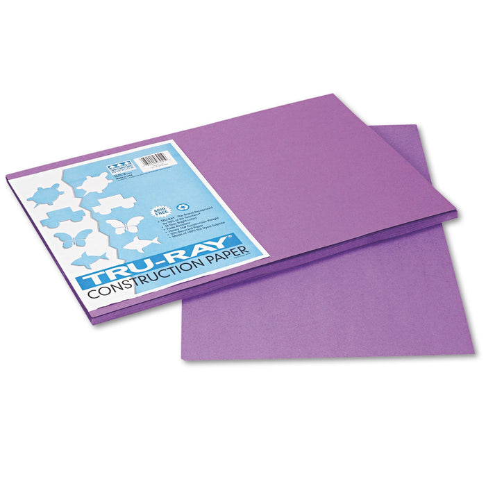Pacon Tru-Ray Construction Paper, 76 lb Text Weight, 12 x 18, Violet, 50/Pack
