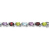 Genuine Multiple Gemstone Link Bracelet Silver