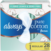 Always Pure Cotton FlexFoam Size 1 Regular Absorbency 3 Packs of 28