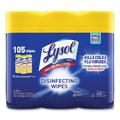 LYSOL Disinfecting Wipes, 7 x 7.25, Lemon and Lime Blossom, 35 Wipes/Canister, 3 Canisters/Pack