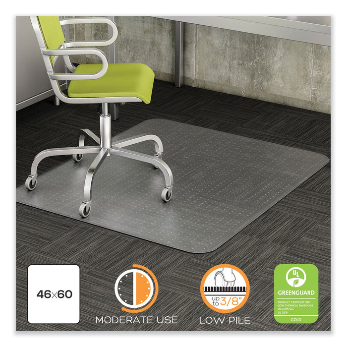 deflecto DuraMat Moderate Use Chair Mat, Low Pile Carpet, Roll, 46 x 60, Rectangle, Clear
