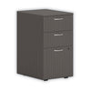 HON Mod Mobile Pedestal, Left or Right, 3-Drawers: Box/Box/File, Legal/Letter, Slate Teak, 15" x 20" x 28"