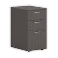 HON Mod Mobile Pedestal, Left or Right, 3-Drawers: Box/Box/File, Legal/Letter, Slate Teak, 15" x 20" x 28"