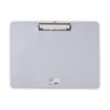 Universal Plastic Brushed Aluminum Clipboard, Landscape Orientation, 0.5" Clip Capacity, Holds 11 x 8.5 Sheets, Silver
