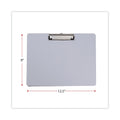 Universal Plastic Brushed Aluminum Clipboard, Landscape Orientation, 0.5" Clip Capacity, Holds 11 x 8.5 Sheets, Silver