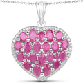 5.00 Carat Genuine Ruby and White Diamond .925 Sterling Silver Pendant by Bids.com