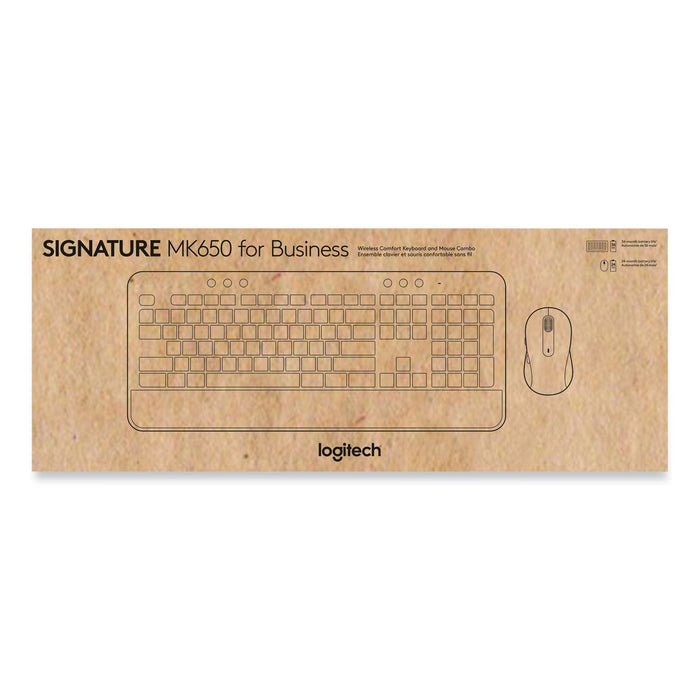 Logitech Signature MK650 Wireless Keyboard and Mouse Combo for Business, 2.4 GHz Frequency/32 ft Wireless Range, Off White