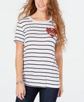 Rebellious One Juniors Semi Nice Striped Graphic T-Shirt by Vanessa Jane