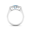 Genuine Diamond and Aquamarine Halo Ring by Fine Color Jewels