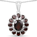 13.82 Carat Genuine Garnet and White Topaz .925 Sterling Silver 3 Piece Jewelry Set (Ring, Earrings, and Pendant w/ Chain) by Bids.com