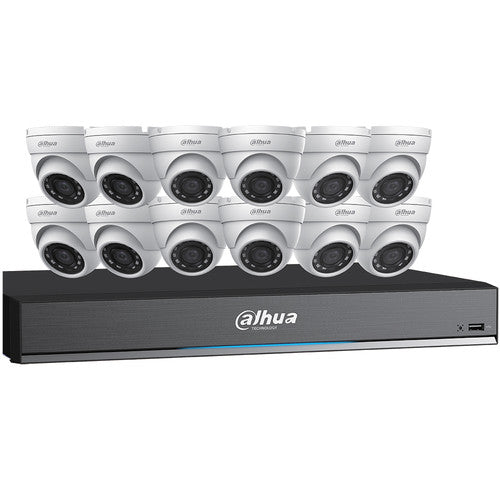 IN STOCK! Dahua C7165E124 16Ch 8MP HD-CVI DVR w/4TB HDD & 12-5MP Outdoor Night Vision Kit by Silarius
