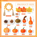 Jutom 148 PCS Fall Artificial Pumpkins Set with Pinecones Acorns Leaves by Deal US
