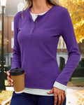 Gardenwed Women's Long Sleeve Sweater Tunic Loose Fit Purple Size S by Deal US