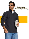 KEFITEVD Men's Quarter Zip Sweatshirt Thermal Fleece Pullover Black Size M by Deal US