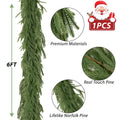 Christmas Norfolk Pine Garland Artificial Greenery Mantle Fireplace Decor 6FT by Deal US