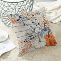 Yxuiyal Fall Pillow Covers 18x18 Set of 2 Blue Orange Pumpkin Leaves by Deal US