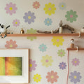 Rapid Decor 32 Pcs Danish Pastel Waterproof Removable Flower Wall Decals by Deal US