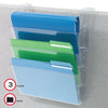 deflecto DocuPocket Three-Pocket File Partition Set with Brackets, 3 Sections, Letter Size, 13" x 4" x 20", Clear, 3/Set