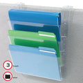 deflecto DocuPocket Three-Pocket File Partition Set with Brackets, 3 Sections, Letter Size, 13" x 4" x 20", Clear, 3/Set