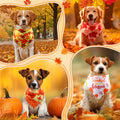 Preboun 100Pcs Fall Thanksgiving Dog Bandanas Pumpkin Maple Leaves Yellow Orange by Deal US