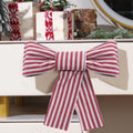 Hungdao Christmas Kitchen Towels 2 Pc Red White Stripes Decorative Bows by Deal US