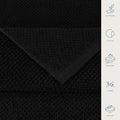 CASA COPENHAGEN Popcorn Textured Cotton Bath Towel Set Black 24x48 6pc by Deal US
