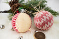Juncox 12 Pcs Burlap Christmas Ball Ornaments 3.15in Rustic Natural Jute by Deal US