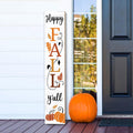 AUSTAB Happy Fall Y'all Wooden Porch Sign 47.2" x 7.8" White Autumn Decor by Deal US