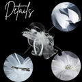 Needzo White Floral Feather Mesh Fascinator Headband Hair Clip One Size by Deal US