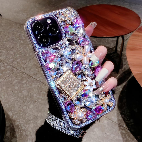 Luxury Bling Rhinestone Diamond Glitter Case for iPhone 17 Pro Purple by Merch Section