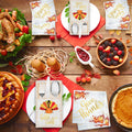 Qeqczow Thanksgiving Gold Foil Napkins & Cutlery Holders Set 68 Pcs by Deal US